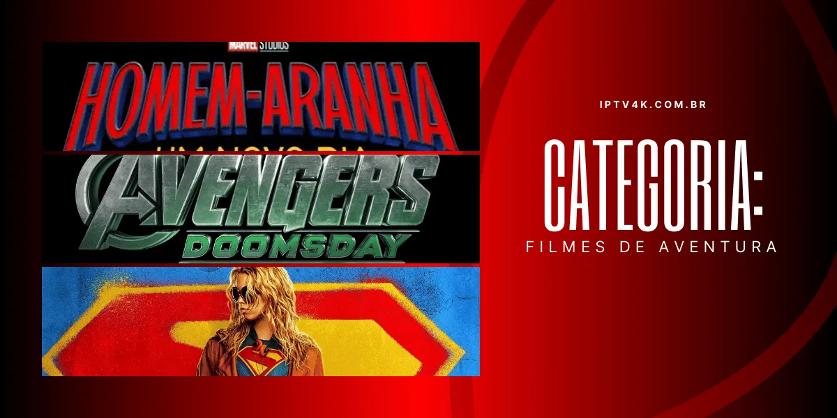 Categoria filmes de aventura com histórias épicas e heróis do cinema.